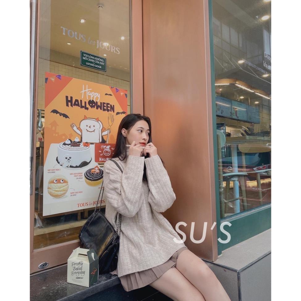 Áo len gân cổ lọ xẻ tà A1545 SUSTORE .11/11