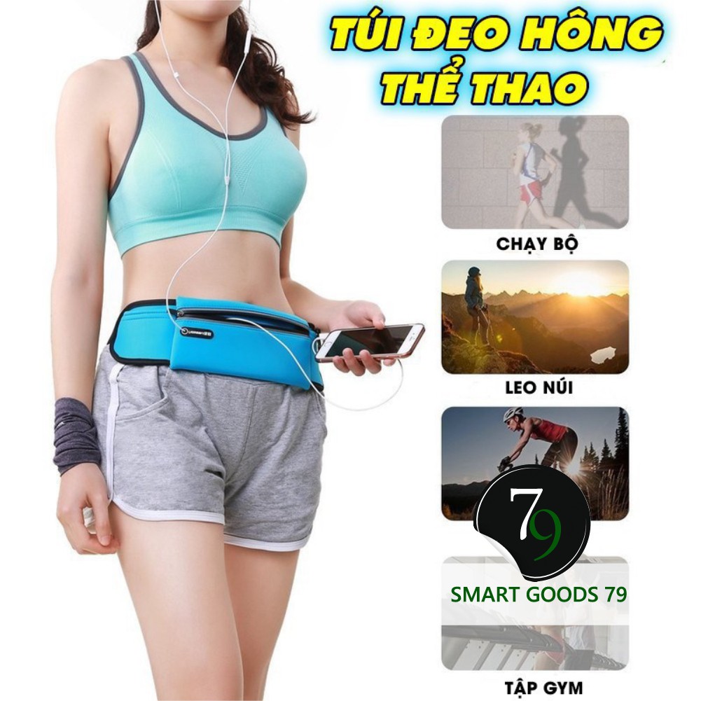 [Freeship hàng cao cấp] Túi đeo hông chạy bộ đai ngang bụng đựng đồ điện thoại bình nước cho nam nữ tập chống nước