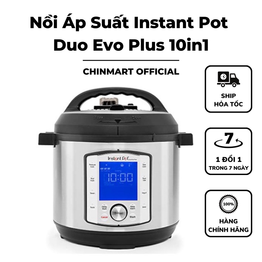 Nồi Áp Suất Instant Pot Duo Evo Plus 10in1 Hàng Đức Chính Hãng Tích Hợp 10 Chức Năng Nấu Nhanh Tiết Kiệm Điện 5.7L 1400W