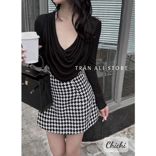 Sét áo thun cổ đổ+cv chữ A siêu sang