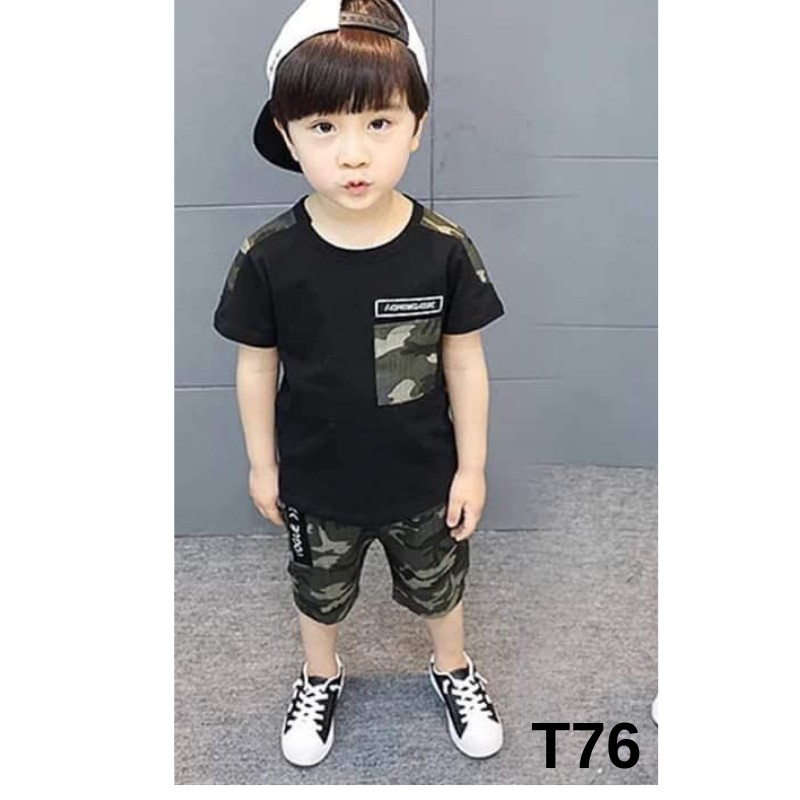 Bộ đồ bé trai túi lính siêu ngầu
