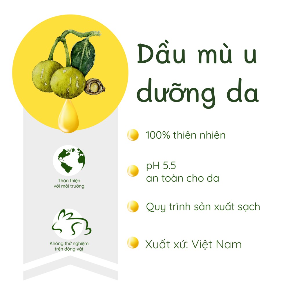 Chai Lăn Dầu Mù U nguyên chất làm giảm rạn da sẹo mụn, lành vết bỏng Purevess 10ml