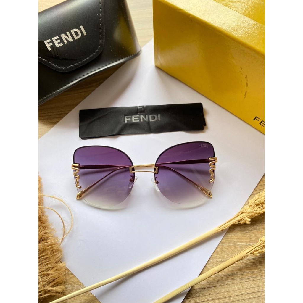 Kính Râm Fendi Mh728 + Hộp Đựng Cứng + Túi Đựng Có Khóa Kéo Cho Nữ