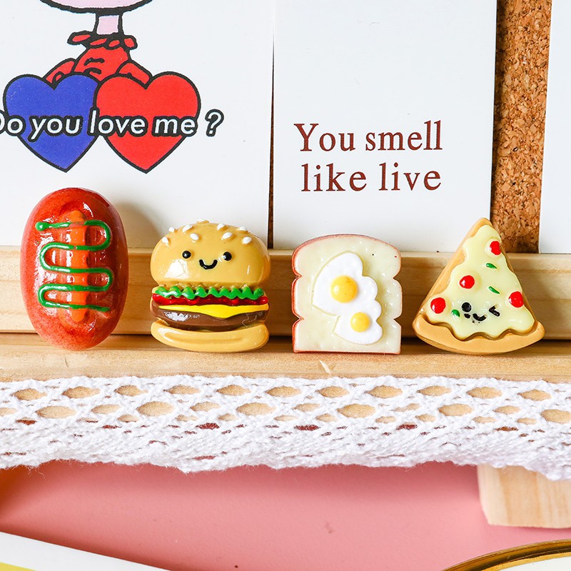 Ghim cài áo hình hăm bơ gơ/ bánh mì dễ thương B710