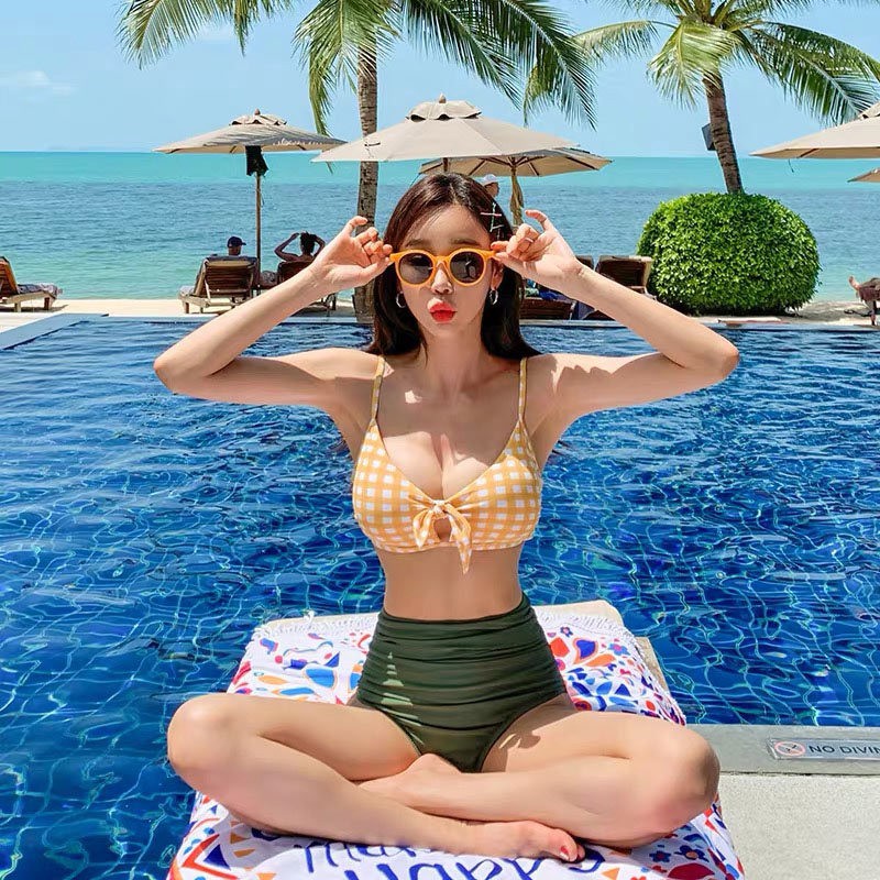 (Hàng Nhập) Bikini 2 mảnh Style Retro, quần cạp cao #QM1977