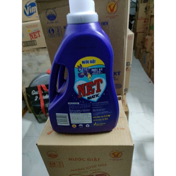 Nước giặt Net Matic đậm đặc hương diệu kỳ tiêu chuẩn châu âu 3,3kg ( dùng cho máy giặt cửa trước và cửa trên) .