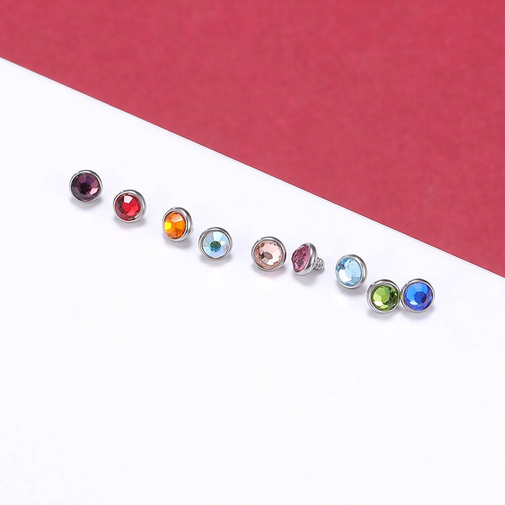 1 Bộ Khuyên Xỏ Cơ Thể 2.5 / 3 / 4mm Bằng Thép