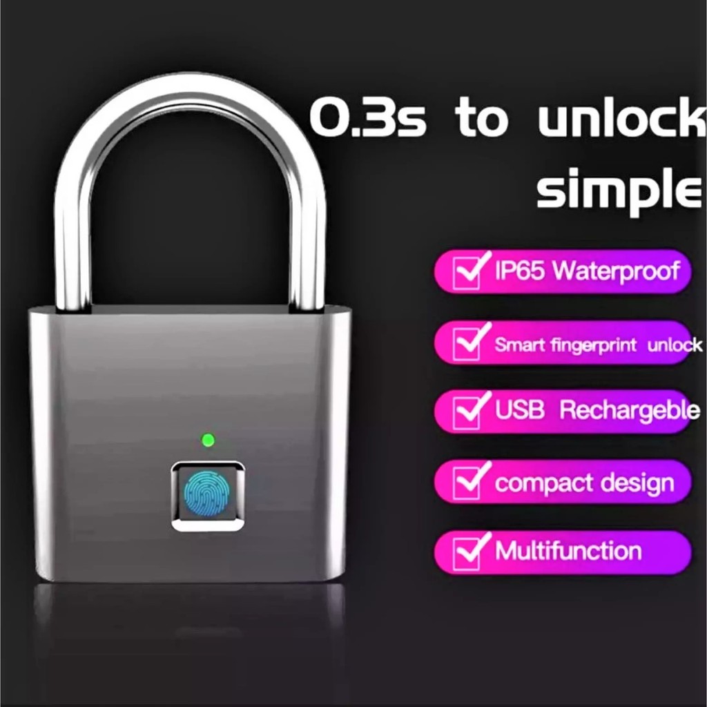 Ổ khóa vân tay cảm ứng thông minh hiện đại PADLOCK