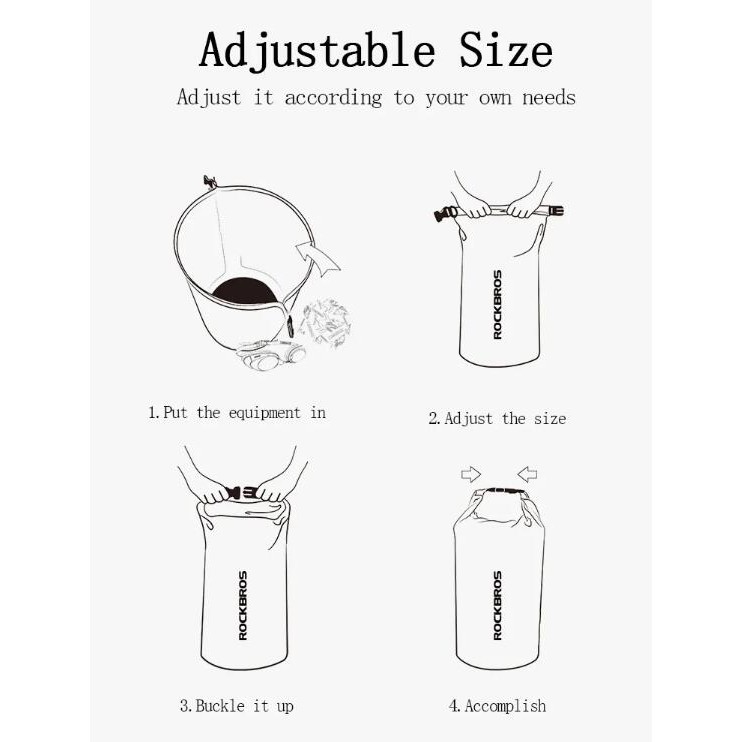 Rockbros Túi Đựng Đồ Bơi Chống Nước Dung Tích 2L /5L /10L /20L /30L /40L Tiện Dụng