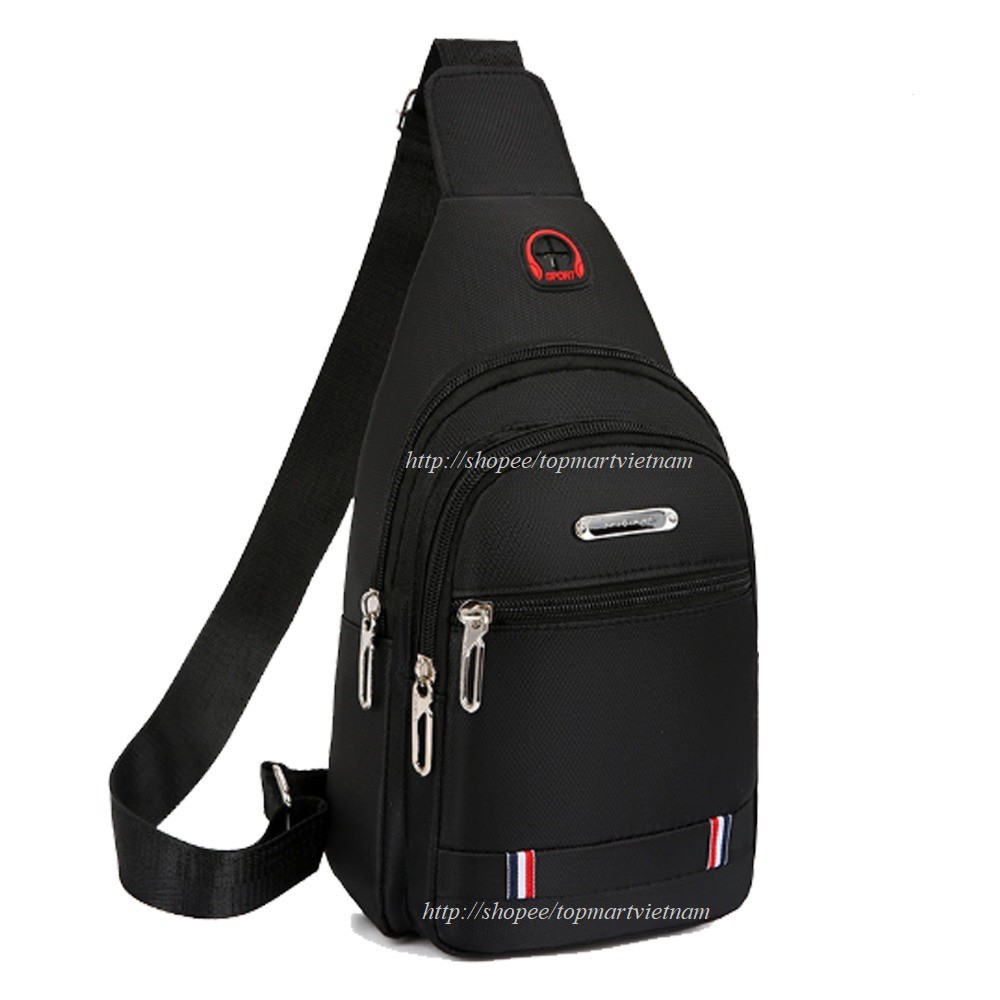 [Mã 2611THTRANG100K hoàn 10% xu đơn 99K] Túi đeo chéo nam vải canvas chống nước 3 ngăn phong cách Hàn Quốc