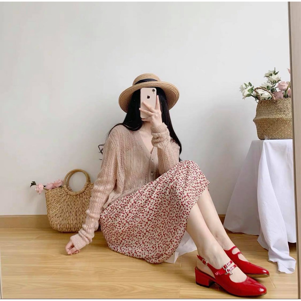 [Mã WARUN27 giảm 12k đơn 99k] Chân váy nữ dài kiểu thời trang vintage ulzzang họa tiết nền hoa nhí MIDI  | BigBuy360 - bigbuy360.vn