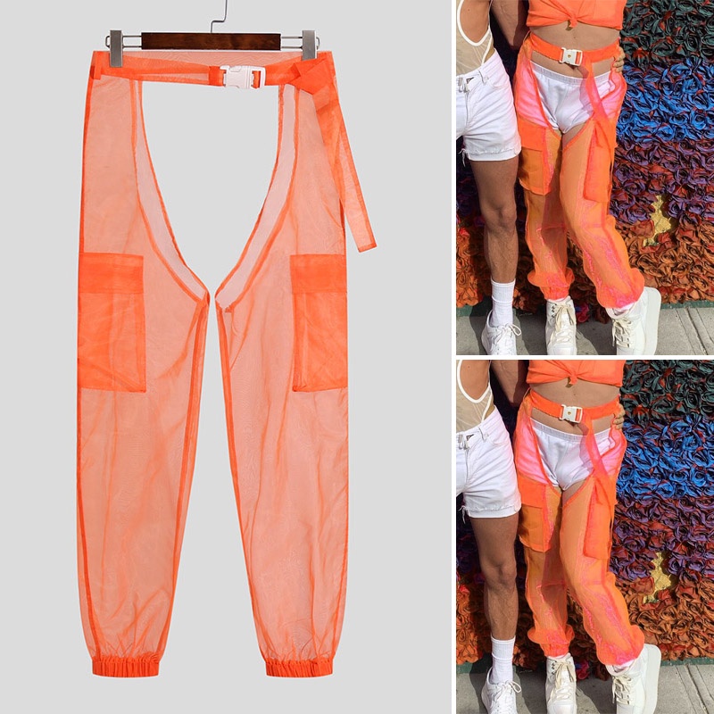 Quần Jogger Phối Lưới Xuyên Thấu Thời Trang Cho Nam