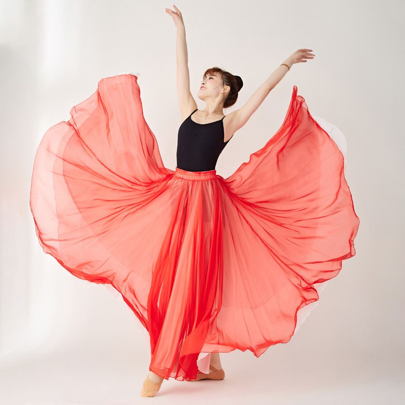 Chân Váy Múa Dáng Xòe 720 Độ Phong Cách Dân Tộc Trung Hoa