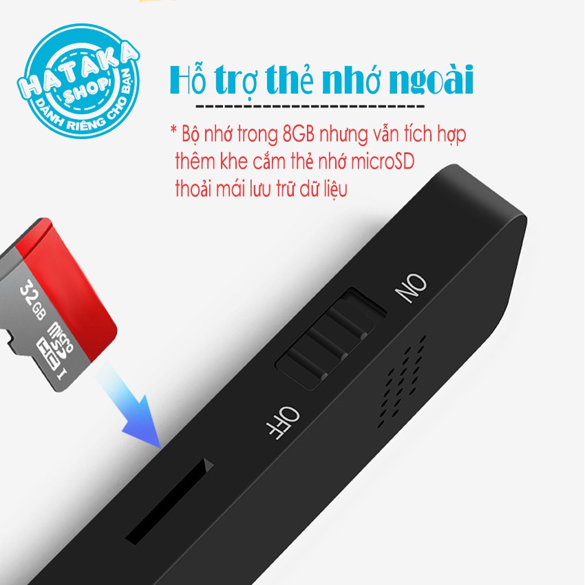 Máy nghe nhạc mp3 USB 8GB sạc không dây, loa ngoài cỡ lớn tặng tai nghe và dây đeo