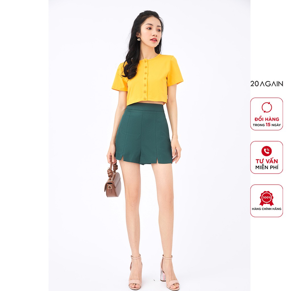 [Mã WABRAG99 giảm 10% đơn 99K] Quần short vải xẻ gấu 20AGAIN SVW0918 | BigBuy360 - bigbuy360.vn