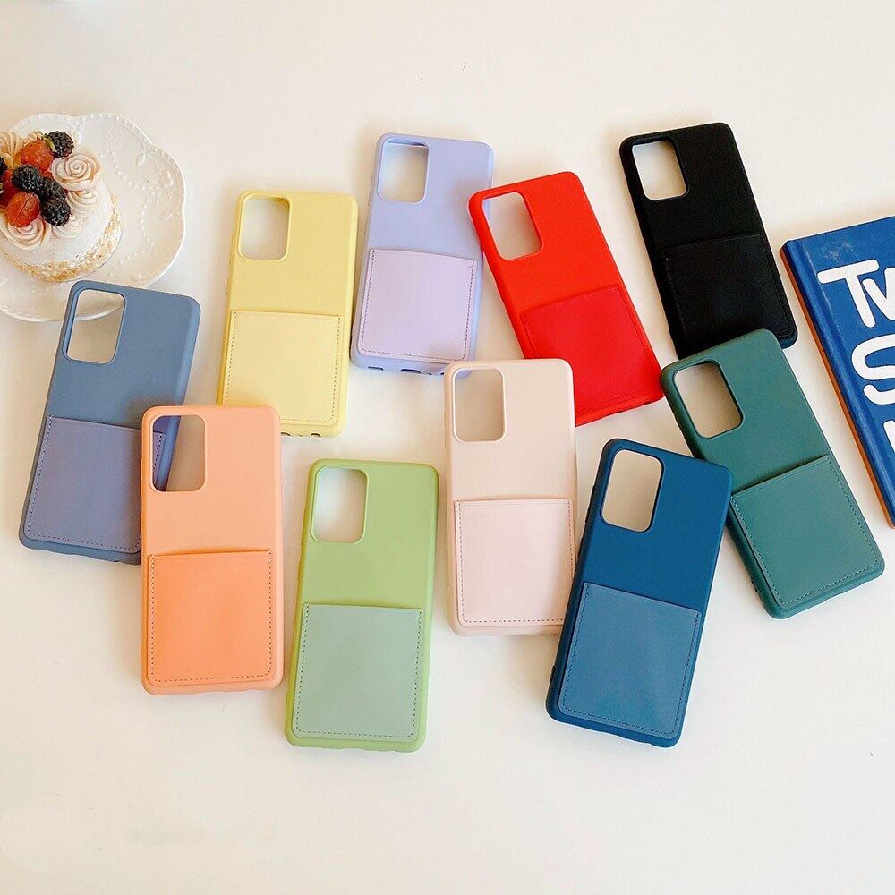 Hoco Ốp Điện Thoại Silicon Mềm Màu Kẹo Có Ngăn Đựng Thẻ Cho samsung galaxy s23 s22 s21 s20 ultra note 20 a51 a33 a53 a32