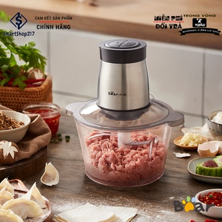 Máy xay thịt đa năng Bear QSJ-C03M1, dung tích 2L lưỡi dao inox sắc bén gọn nhẹ, Chính Hãng, BH 18th