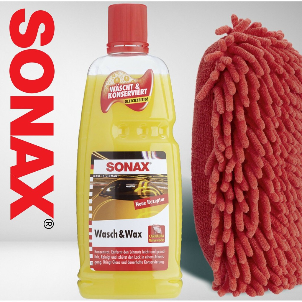 SONAX - Nước Rửa Xe Cao Cấp (Sonax Shampoo Wash & Wax -  1000ml) [Hàng Đức Chính Hãng]