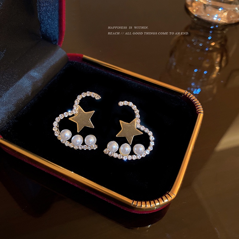 Khuyên Tai Hình Ngôi Sao Đính Đá Ngọc Trai Nhân Tạo Phong Cách Hàn Quốc Thời Trang Cao Cấp Dành Cho Nữ S925