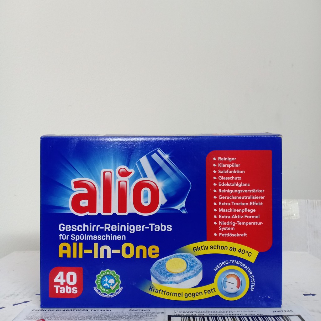 Viên rửa chén bát ly Alio hộp 100 viên dùng cho máy Đức