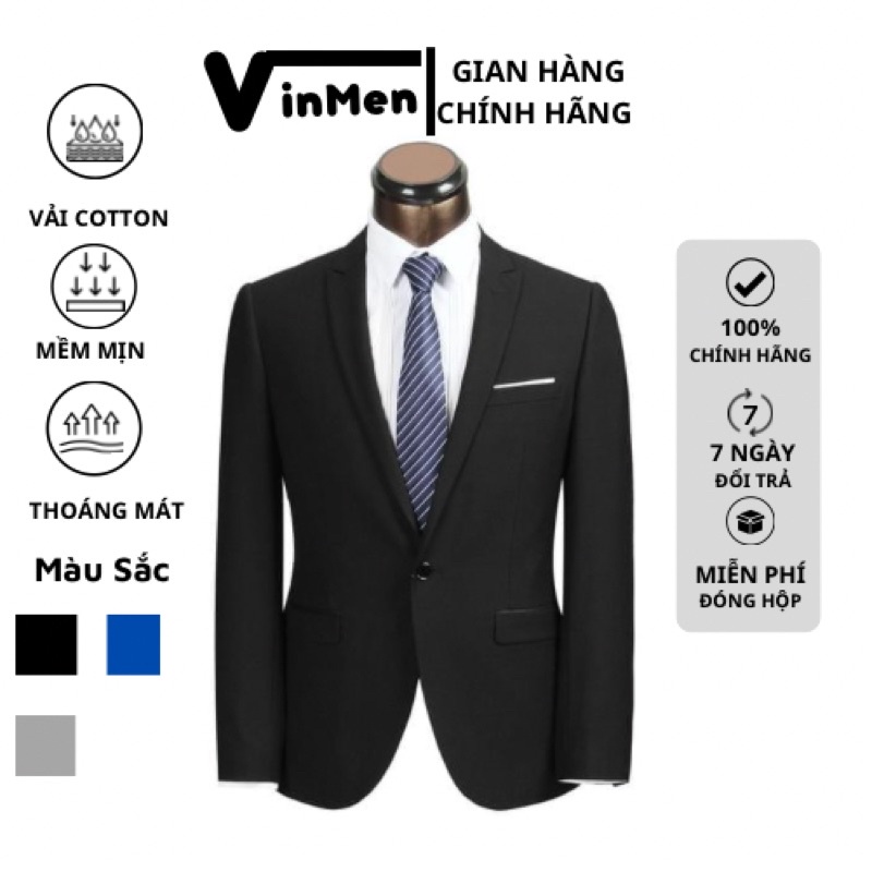 Áo vest nam công sở cao cấp from ôm body trẻ trung một cúc vinmen