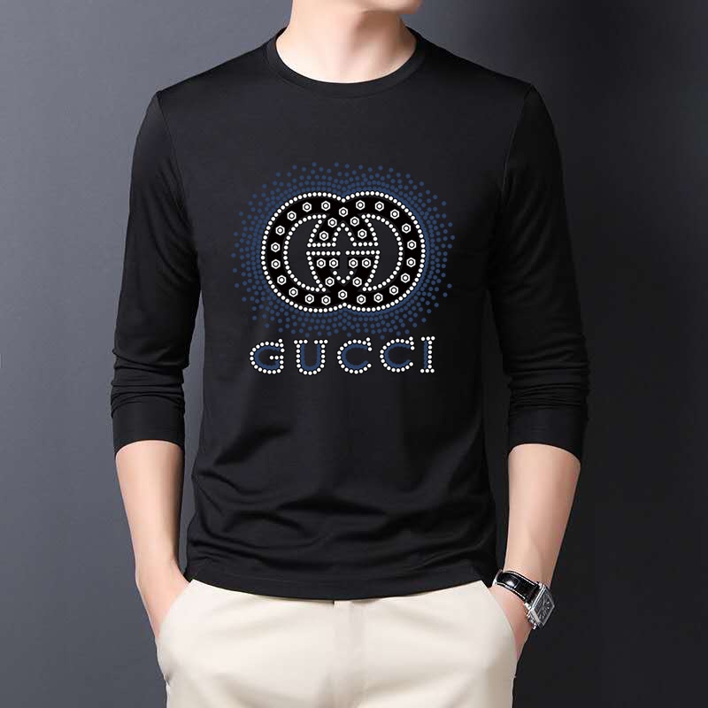 Original 2021 Latest Gucci Men's Long Sleeves White T-shirt Size: M-3XL 009790