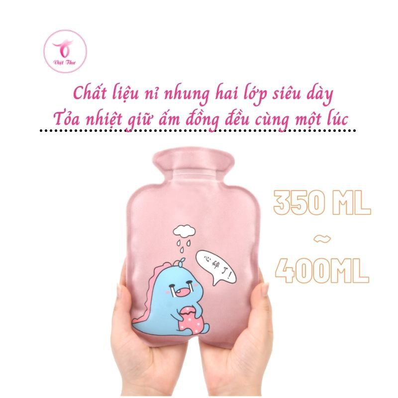 Túi sưởi hình thú chườm nóng 2 lớp siêu ấm Việt Thư giảm đau bụng kinh, sưởi ấm tay chân hiệu quả, 350ml, 50gr