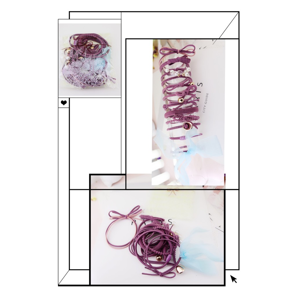 CB04 Set 12 dây cột tóc đơn giản giá rẻ KHÔNG HỘP