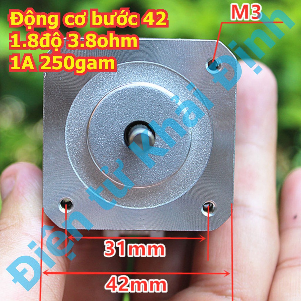 Động cơ bước 42 42H035H 1204A 008 1.8độ 3.8ohm 1A 250gam trục 5mm x 17mm kde6193