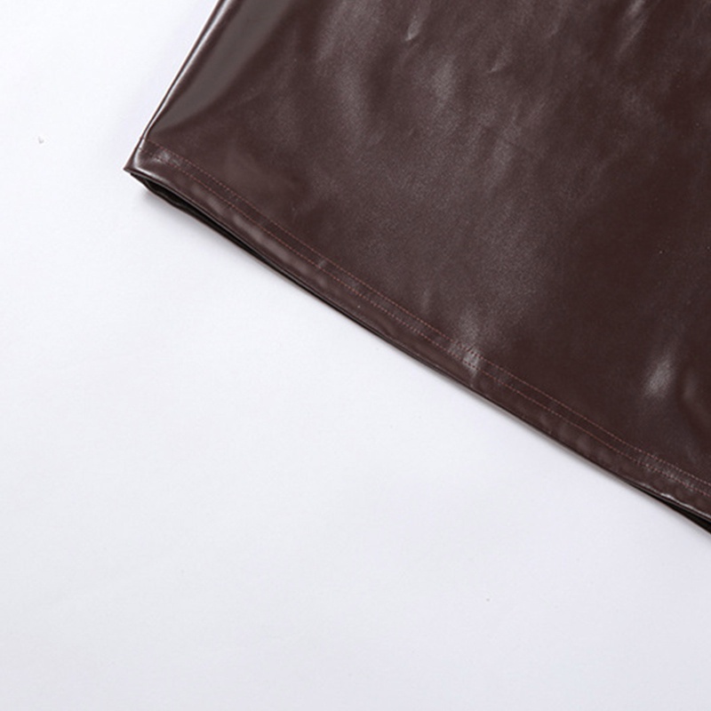 Đầm Mini Giả Da Màu Trơn Không Dây Ôm Dáng Kèm Găng Tay Gợi Cảm Cho Nữ