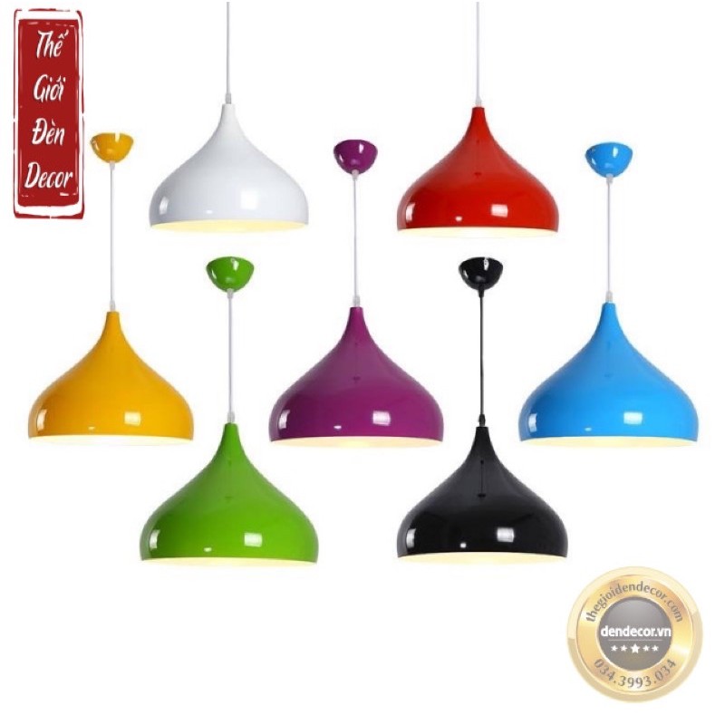 Chao Đèn trang trí hình giọt nước cao cấp T020 loại to 32cm Đế ốp trần màu - Chao đèn thả trang trí quán cafe,salon