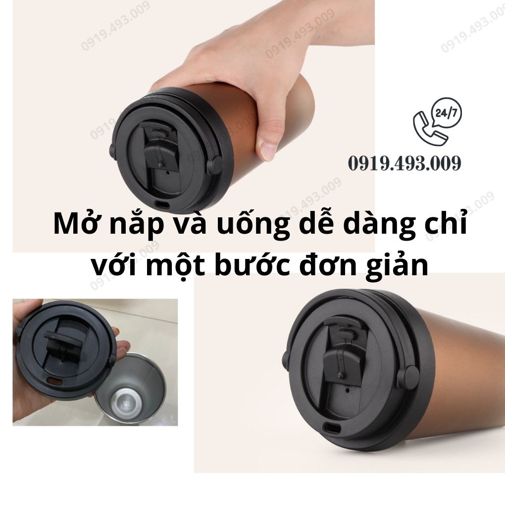 Bình giữ nhiệt, Ly giữ nhiệt Cafe Style hàn quốc cao cấp dung tích 500ml