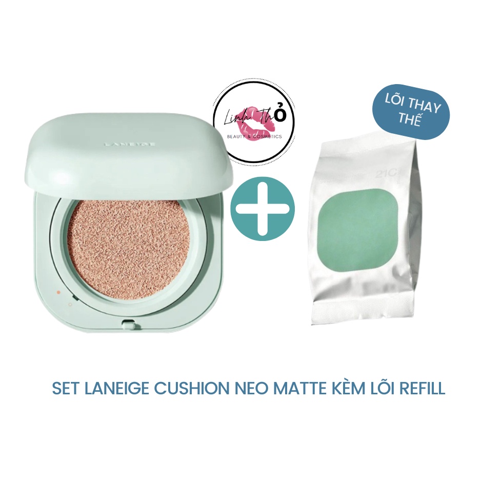 Set Phấn Nước Che Phủ Mịn Lì 24H Laneige CUSHION NEO MATTE SPF42+/PA++