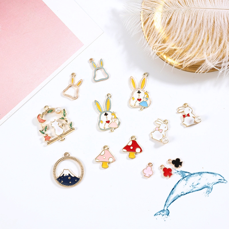 Phụ Kiện Làm Trang Sức Thủ Công Bằng Hợp Kim Tự Làm Mặt Dây Chuyền Trang Sức Vòng Tay / Nhẫn / Khuyên Tai Hình Thỏ / Nấm