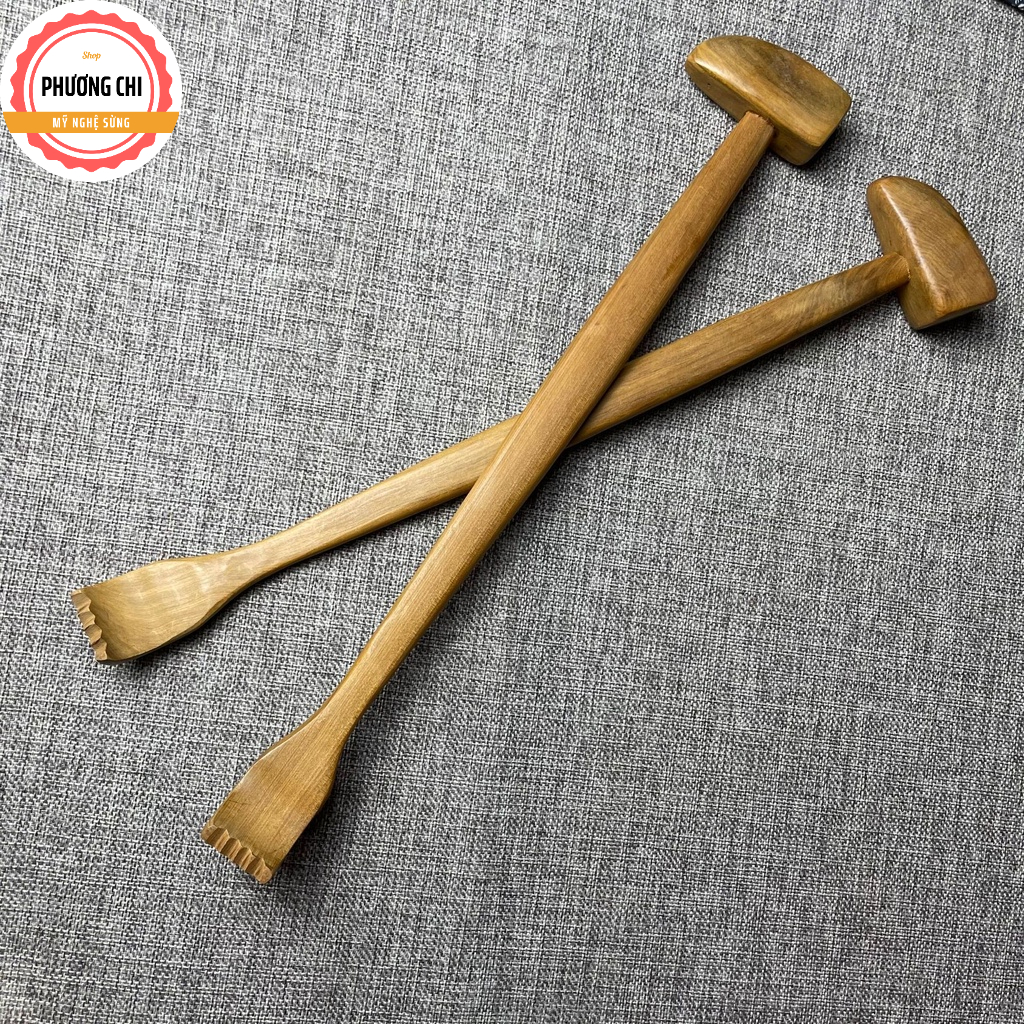 Cây đấm lưng và gãi lưng đa năng bằng gỗ bách xanh MG1, Dụng cụ massage toàn thân hiệu quả | Mỹ nghệ phương chi