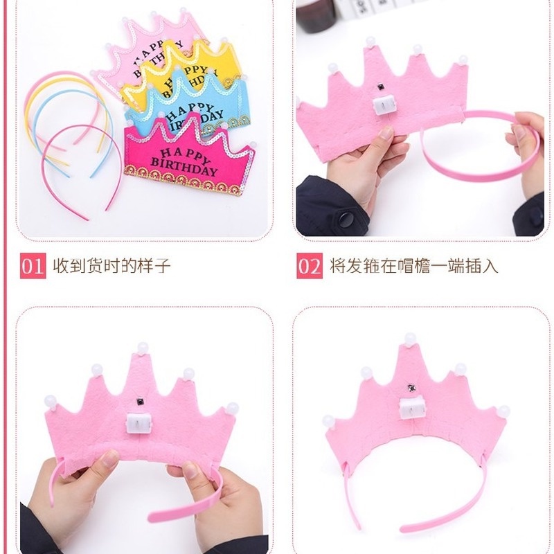 Mũ Vương Miện Công Chúa Có Đèn LED Phát Sáng