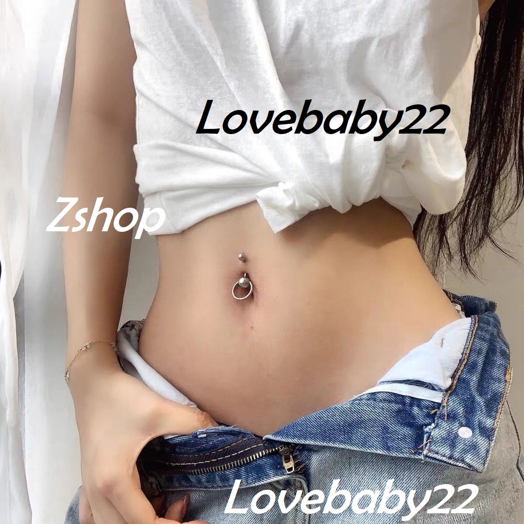 Khuyên rốn Bi double cá tính có vòng KR19