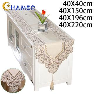 Table Runner Rustic Style Waterproof Home Kitchen Dining Banquet Wedding Party Polyester Embroidered Tablecloth