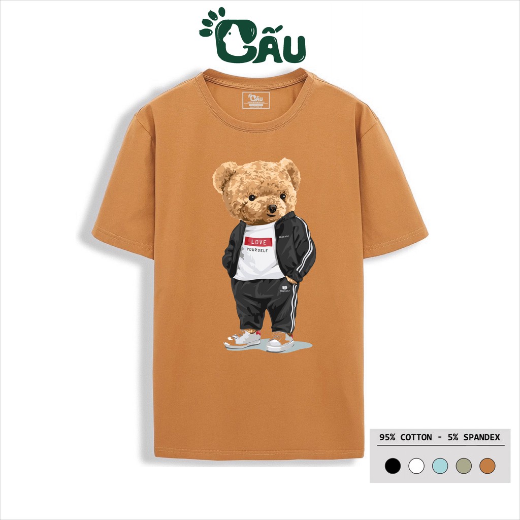 Áo thun nam GẤU 194 cổ tròn tay ngắn vải coton co dãn, dày dặn, form regular fit - Gấu Cực Ngầu