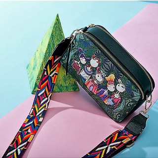 TÚI ĐEO CHÉO DÂY THỔ CẨM HỌA TIẾT CÔ GÁI RỪNG XANH LOẠI 1 CAO CẤP N9-L73