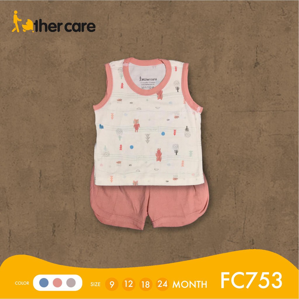 Bộ Quần áo FatherCare ba lỗ - Báo (Họa tiết - Trơn) FC753
