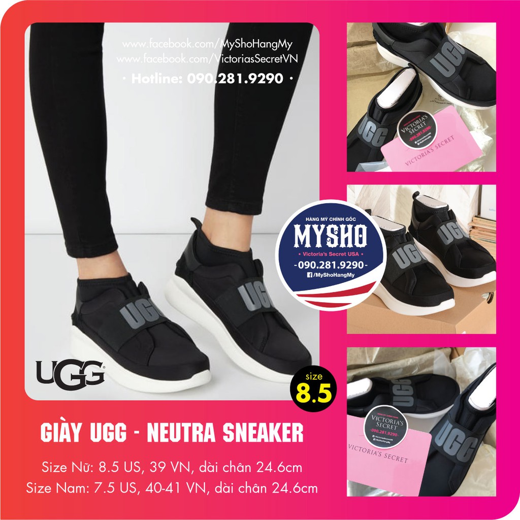 Giày UGG thể thao Unisex size 37, 38, 39, dạng ôm, bó chân - Hàng nhập USA chính gốc - Neutra Sneaker