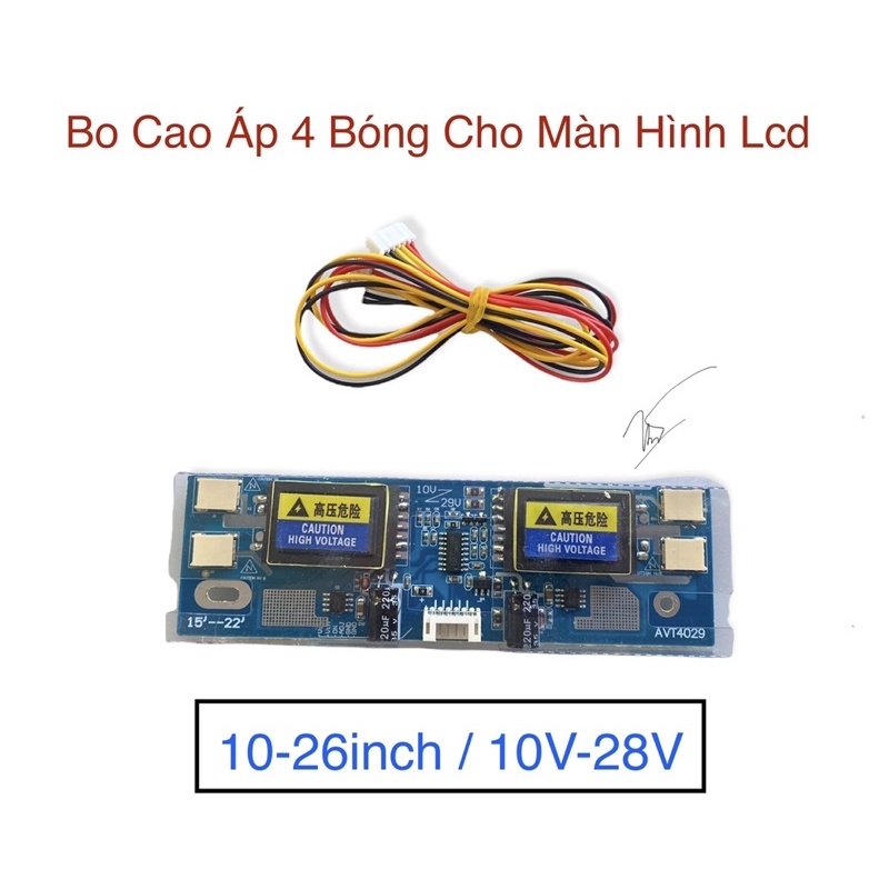 Board Cao Áp 4 Đèn Dành Độ Cho Màn Hình LCD Từ 10-26Inch