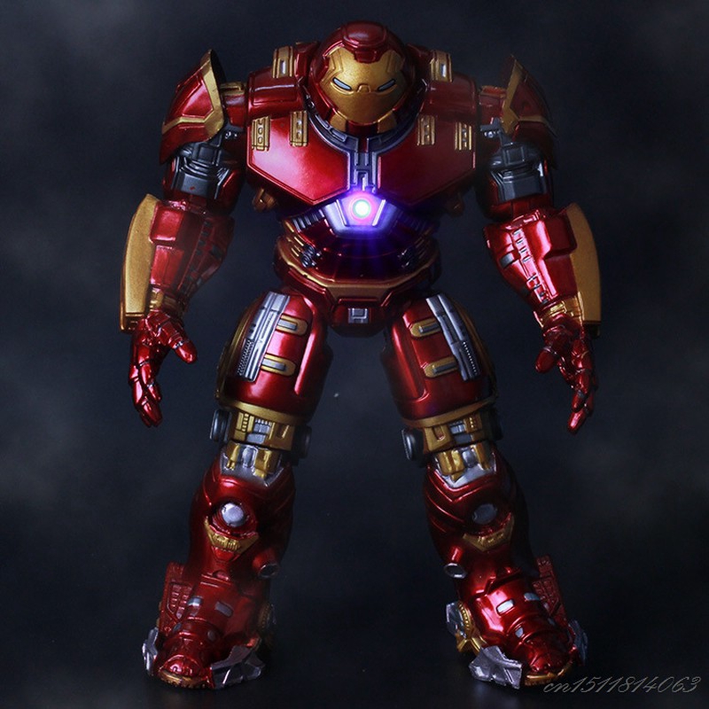Mô hình đồ chơi nhân vật Avengers Iron Man Hulk bằng PVC có đèn LED cho trẻ em