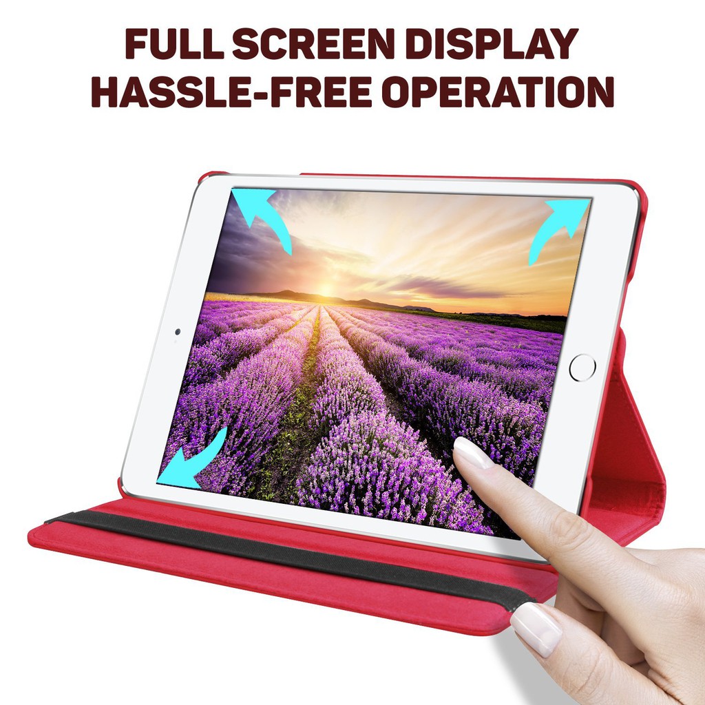 Bao da ốp lưng iPad Air 2 iPad 6 (Đỏ dưa hấu) xoay 360 độ | BigBuy360 - bigbuy360.vn