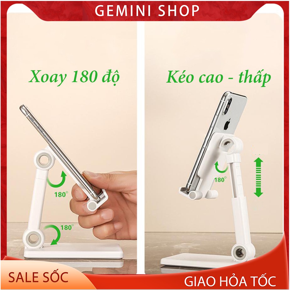 Giá Đỡ Kẹp Điện Thoại BZ1 xem video để bàn điều chỉnh cao từ 13cm - 17cm xoay 180 độ GEMINI SHOP