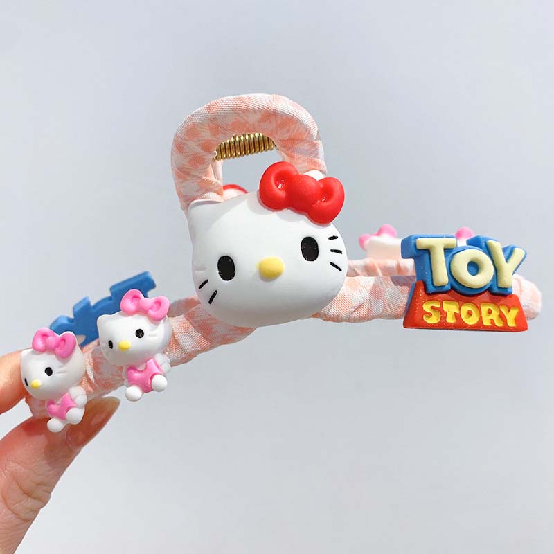 Kẹp Tóc Hình Mèo / Gấu / Cá Mập Màu Hồng Dễ Thương Phong Cách Hàn Quốc