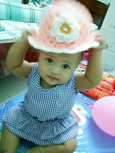 SET NÓN VÀ GIÀY CHO BÉ GÁI  MÀU CAM NGỌT