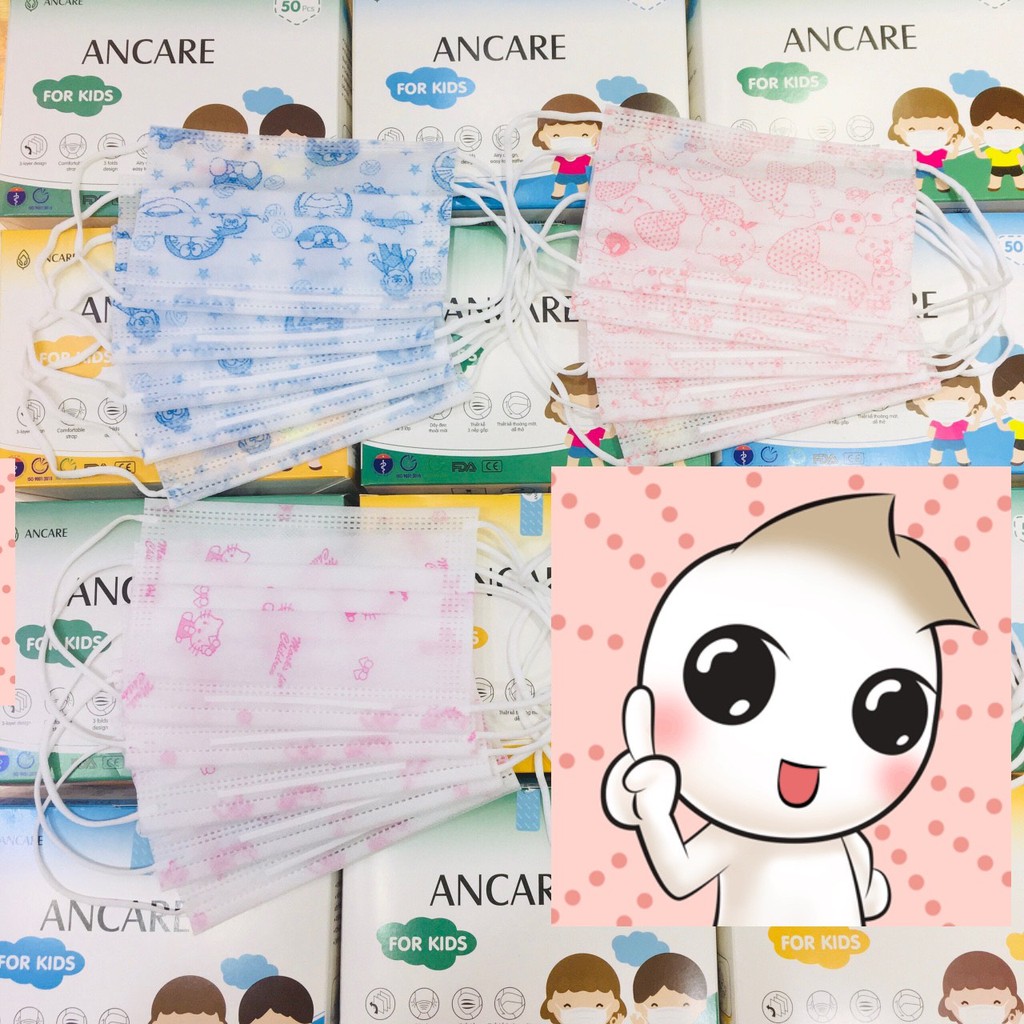 [HÀNG CÔNG TY] Khẩu trang y tế trẻ em ANCARE hộp 50 cái
