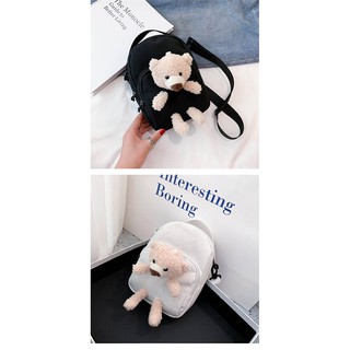 Túi Đeo Chéo Teddy 2 Ngăn Siêu Cute